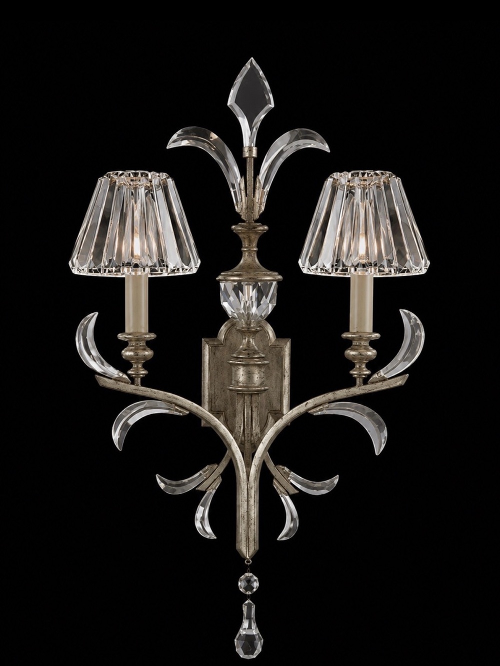 Fine Art Lamps Crystal Sconce w/ Custom Crystal Shades